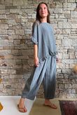 Frame Hopsack Frill Box Top Washed Charcoal